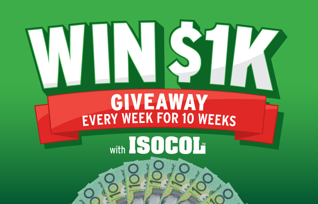 Win $1K giveaway every week for 10 weeks with ISOCOL